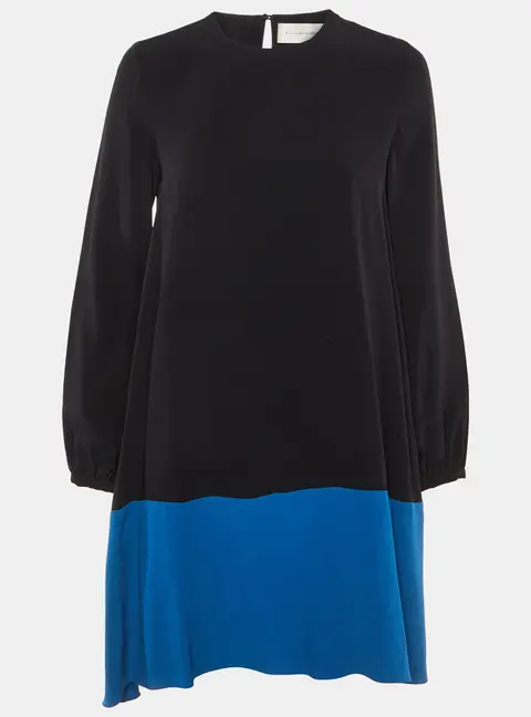 Victoria Victoria Beckham Black /Blue Crepe Mini Dress M