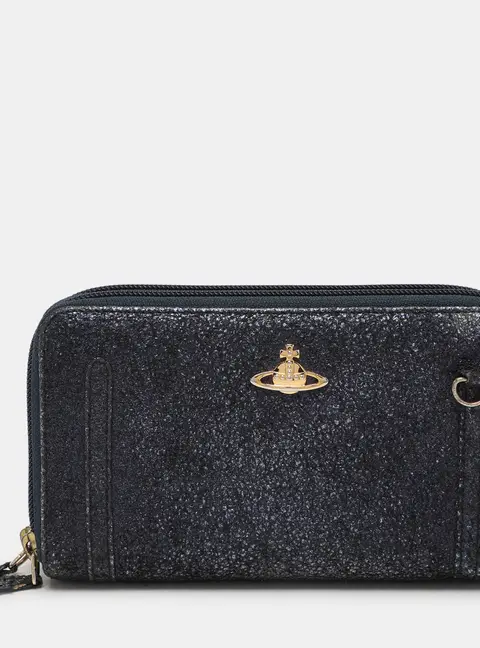 Vivienne Westwood Metallic Suede Double Zip Wallet