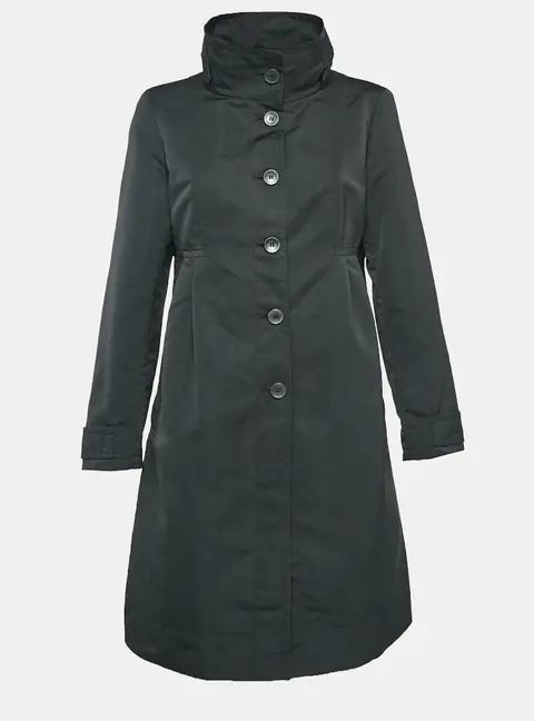 Weekend Max Mara Black Synthetic Pleated Mid-Length Coat M