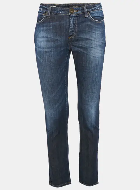 Weekend Max Mara Blue Embellished Denim Skinny Cropped Jeans S Waist 28"