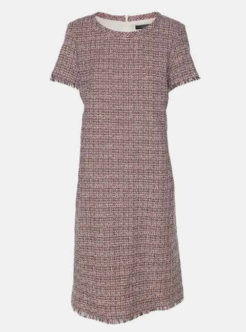 Max Mara Multicolor Tweed Midi Dress L