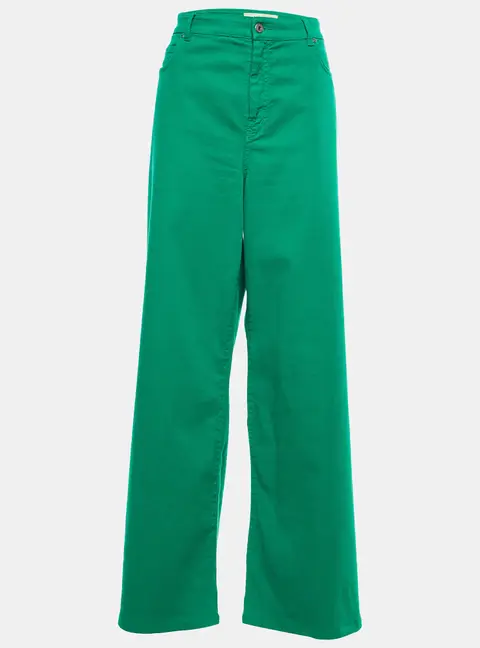 Weekend Max Mara Green Denim Wide-Leg Jeans XL Waist 34''