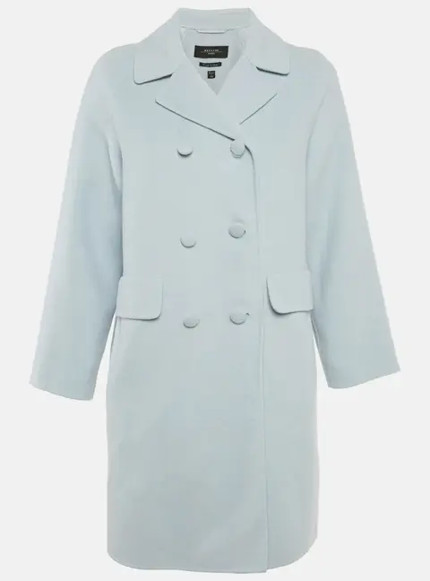 Weekend Max Mara Blue Wool Double-Breasted Coat S