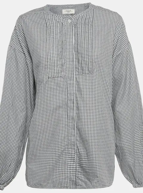Weekend Max Mara Black Checked Cotton Button Front Tunic L