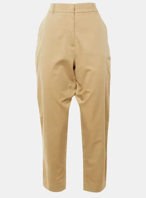 Weekend Max Mara Beige Cotton Tapered Trousers L