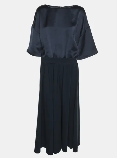 Weekend Max Mara Blue Satin Jersey Dress S