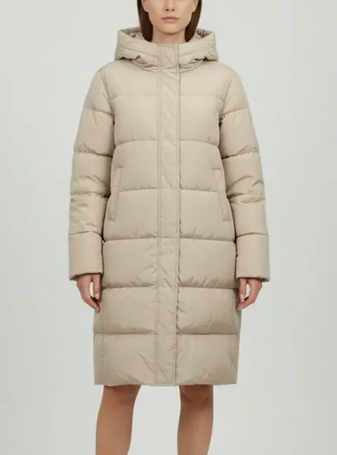 Weekend Max Mara Beige Nylon Padded Parka Jacket M