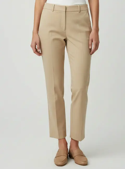 Weekend Max Mara Beige Stretch Cotton Chino Trousers S