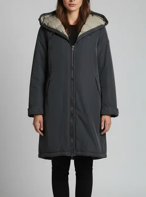 Weekend Max Mara Grey Nylon Long Sleeve Down Jacket L