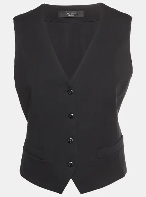 Weekend Max Mara Black Cotton Jersey Sleeveless Vest S