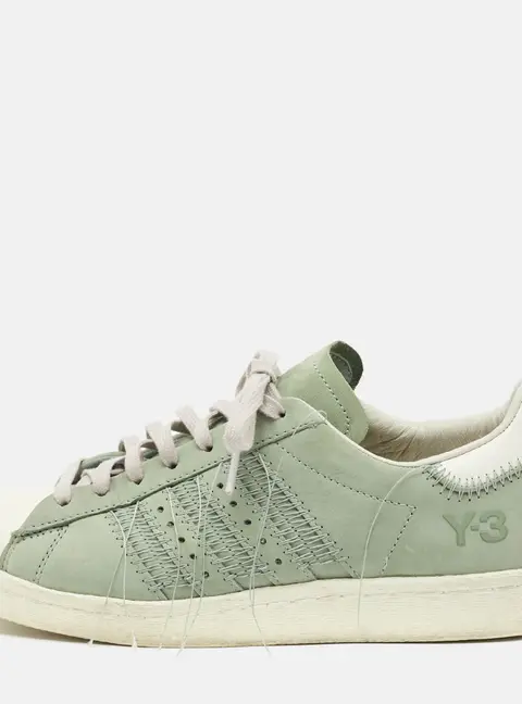 Y-3 Yohji star Size 38.5 Light Green/White Leather and Suede Low Top Sneakers