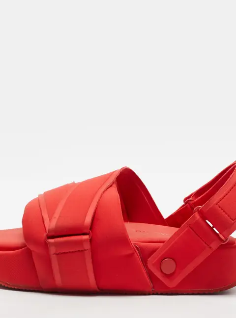 Y-3 Tripple Size 40.5 Red Neoprene Slingback Sandals