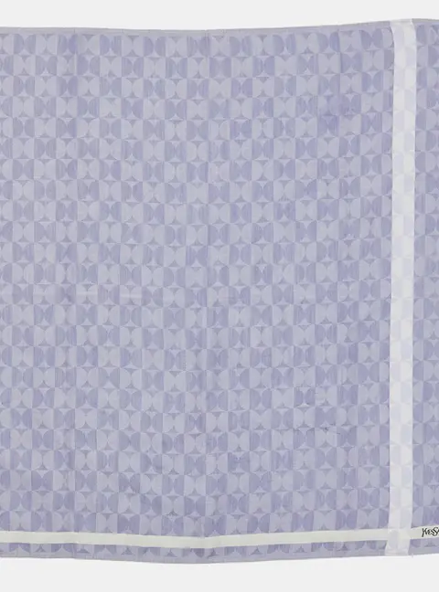 Yves Saint Laurent Vintage Lilac Circle Pattern Cotton Handkerchief