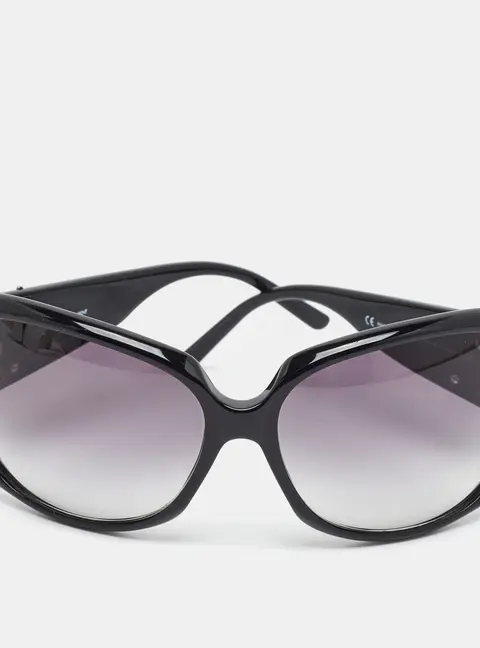 Yves Saint Laurent Black Gradient YSL 6232/S Logo Crystals Oversized Sunglasses