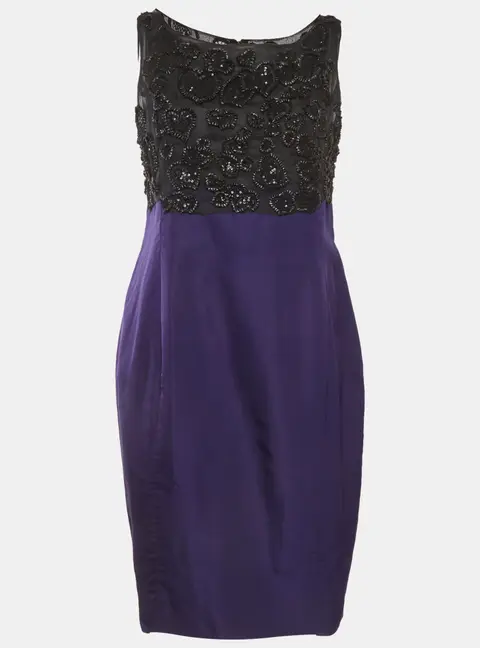 Yves Saint Laurent Edition Soir Purple Embellished Mini Dress M