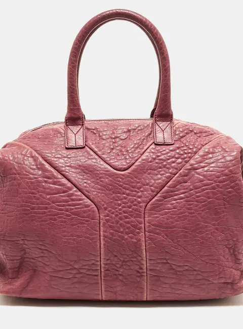 Yves Saint Laurent Easy Y Mauve Pink Pebbled Leather Bag