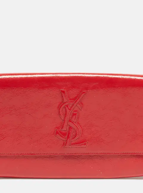 Yves Saint Laurent Belle De Jour Red Patent Leather Flap Clutch