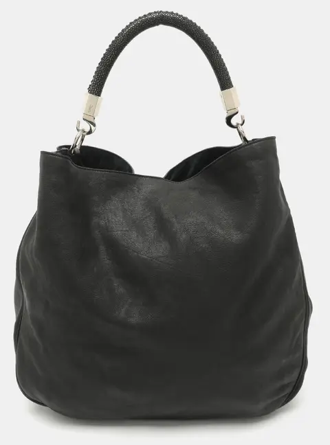 Yves Saint Laurent Roady Black Leather and Stingray Hobo