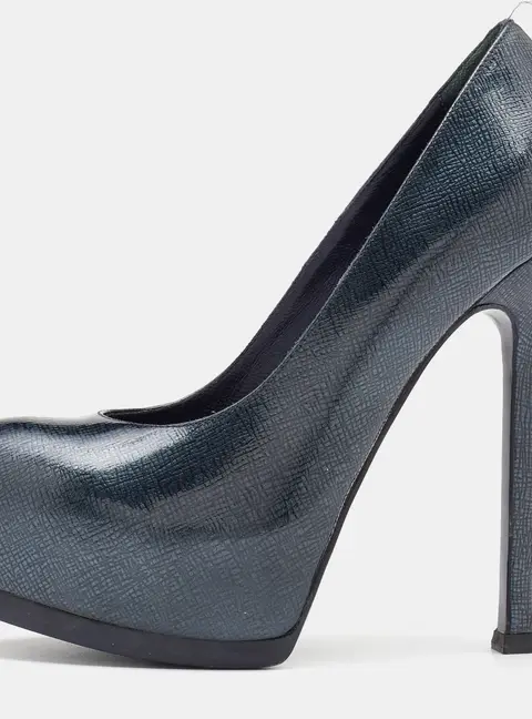 Yves Saint Laurent Emeral Green Patent Leather Tribtoo Platform Pumps Size 36