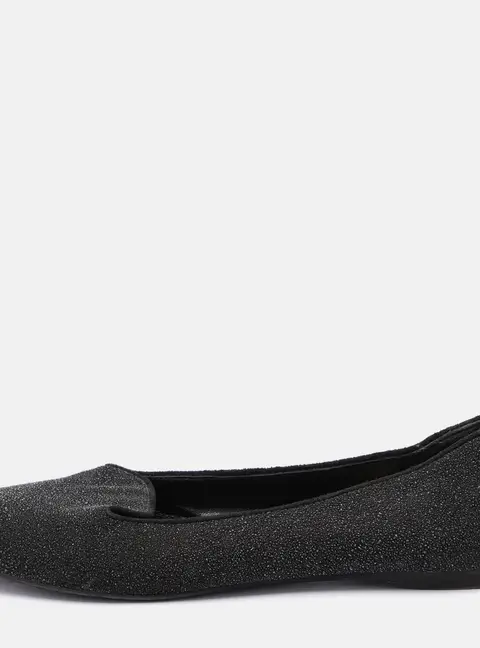 Yves Saint Laurent Black Glitter Smoking Slippers Size 34