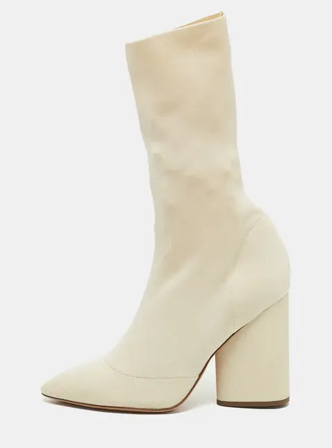 Yeezy Beige Knit Fabric Season 4 Sock Boots Size 37