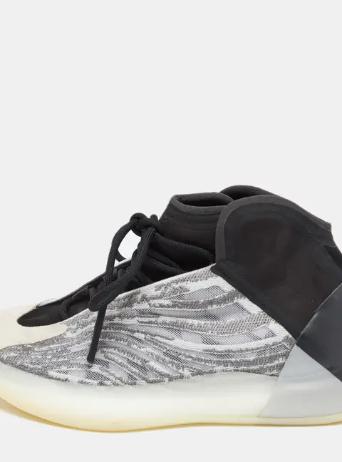 Yeezy x Adidas QNTM Size 42 Black Mesh and Neoprene High Top Sneakers