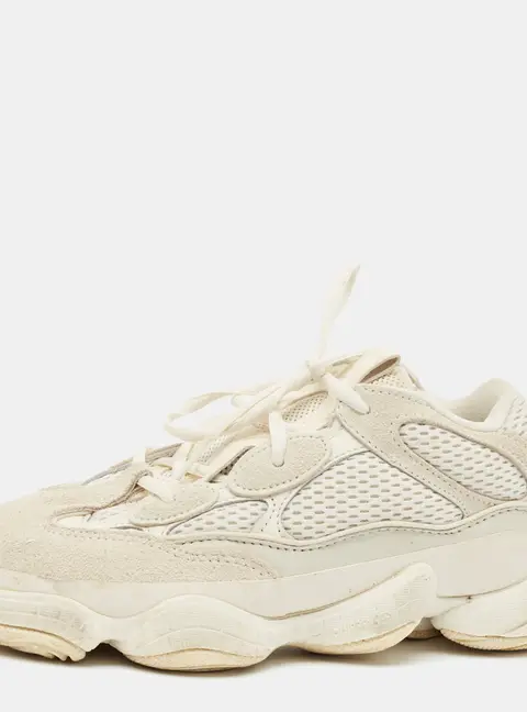 Yeezy x Adidas Yeezy 500 Bone Size 38.5 White Mesh and Suede Low Top Sneakers