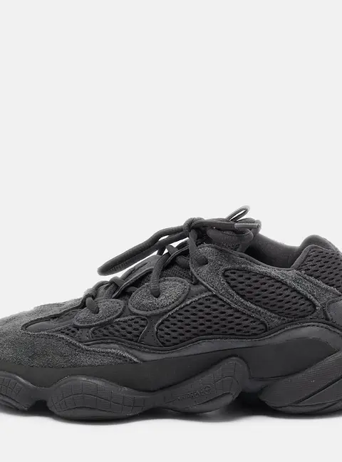 Yeezy x Adidas Black Mesh and Suede 500 Utility Black Sneakers Size 38 2/3