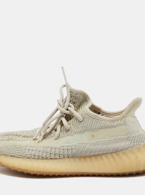 Yeezy x adidas Beige/Grey Knit Fabric Boost 350 V2 Citrin Sneakers Size 371/3
