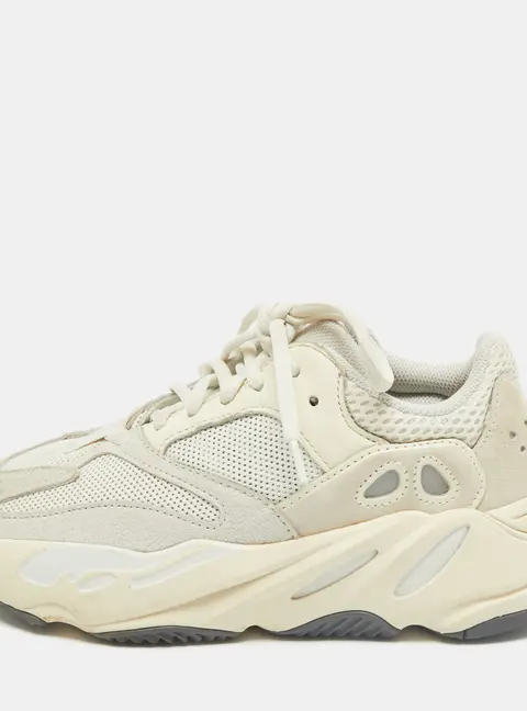 Yeezy x Adidas Yeezy Boost 700 Size 38.5 Cream Leather, Mesh and Suede Low Top Sneakers