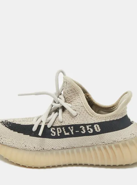 Yeezy x Adidas White Fabric Boost 350 V2 Slate Core Sneakers Size 37 2/3