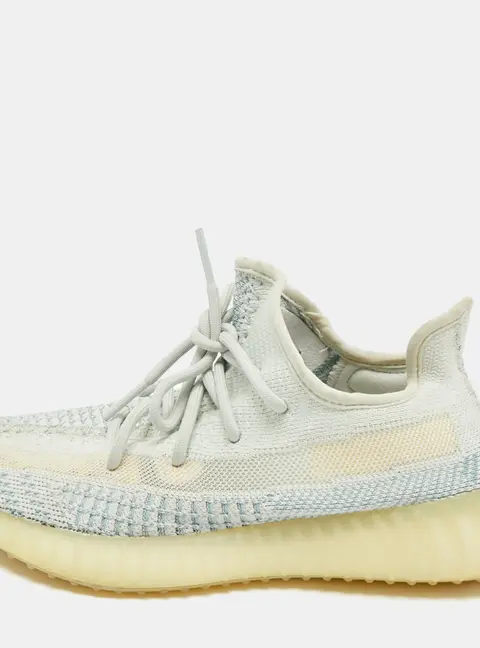 Yeezy x Adidas Blue/White Knit Fabric Boost 350 V2 Cloud White (Non-Reflective) Sneakers 40