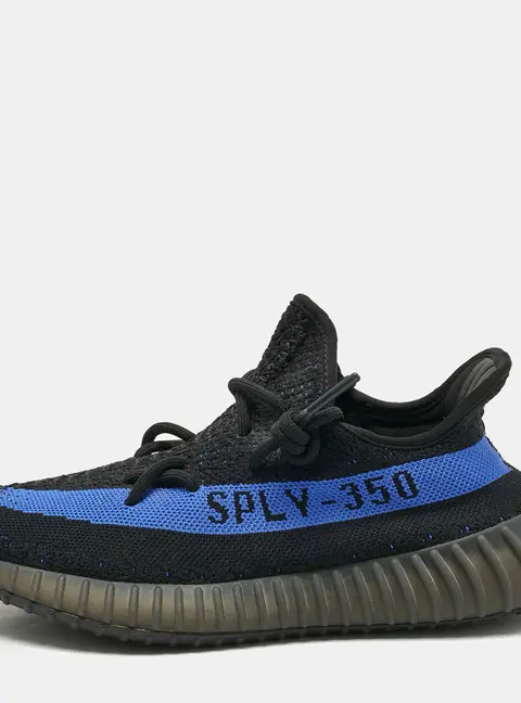 Yeezy x Adidas Black Knit Fabric Boost 350 V2 Dazzling Blue Sneakers Size 40 2/3