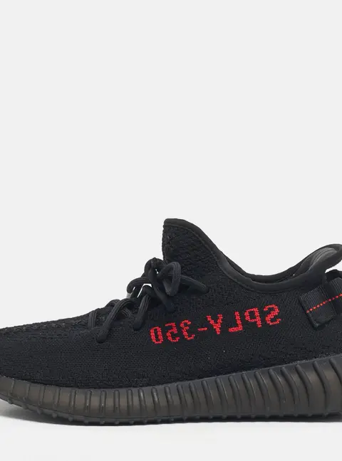 Yeezy x Adidas Black Knit Fabric Boost 350 V2 Bred Sneakers Size 43 1/3