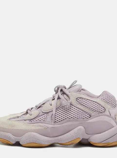 Yeezy x Adidas 500 Size 42 Purple Leather, Mesh and Suede Low Top Sneakers