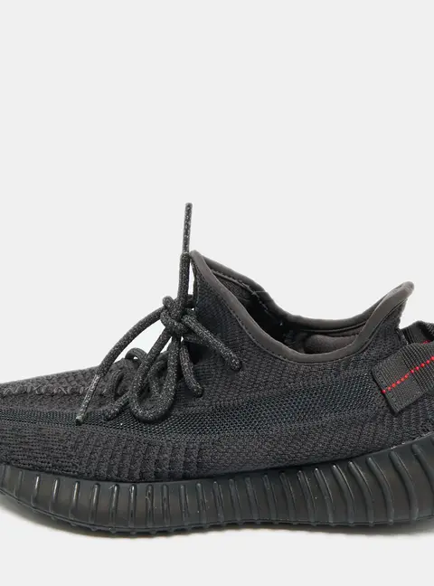 Yeezy x Adidas Black Knit Fabric Boost 350 V2 "Cinder" Low Top Sneakers Size 38 2/3