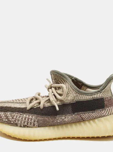 Yeezy x Adidas Boost 350 V2 Zyon Size 39 1/3 Beige/Brown Knit Fabric Low Top Sneakers