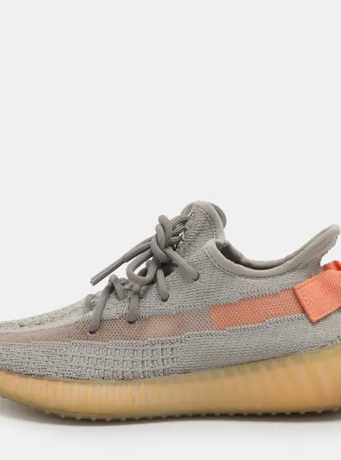 Yeezy x Adidas Boost 350 V2 True Form Size 38 Grey Knit Fabric Low Top Sneakers