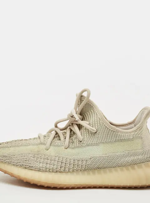 Yeezy x Adidas Boost 350 V2 Citrin (Non-Reflective) Size 39 1/3 Pale Green Knit Fabric Low Top Sneakers