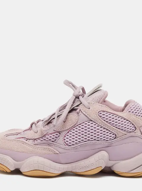 Yeezy x Adidas 500 Soft Vision Size 38 Purple Mesh and Suede Low Top Sneakers