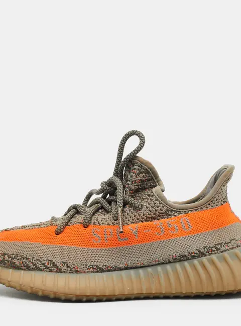 Yeezy x Adidas Boost 350 V2 Beluga Reflective Size 40 Grey/Orange Knit Fabric Low Top Sneakers