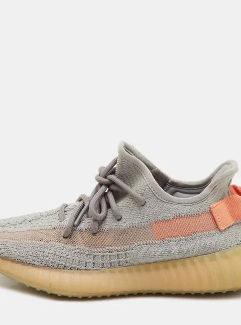Yeezy x Adidas Boost 350 V2 True Form Size 38 Grey Knit Fabric Low Top Sneakers