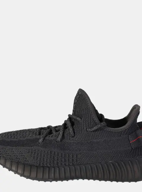 Yeezy x Adidas Black Knit Fabric Boost 350 V2 Black Non-Reflective Sneakers Size 40