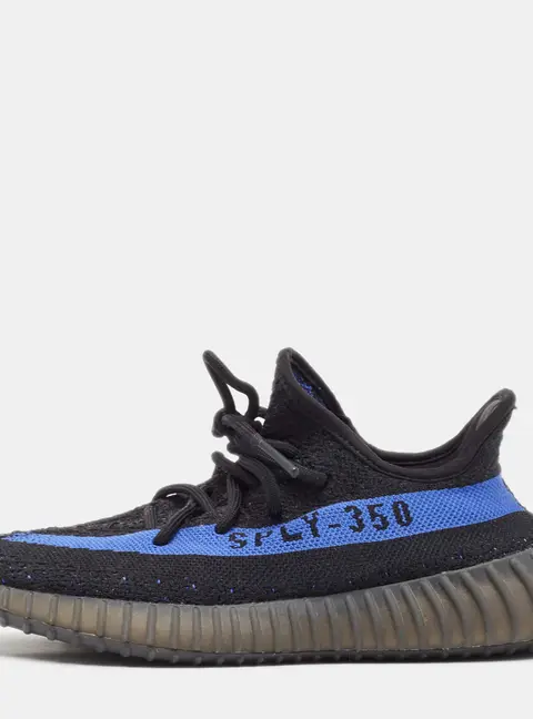 Yeezy x Adidas Black/Blue Knit Fabric Boost 350 V2 Dazzling Blue Sneakers Size 38 2/3