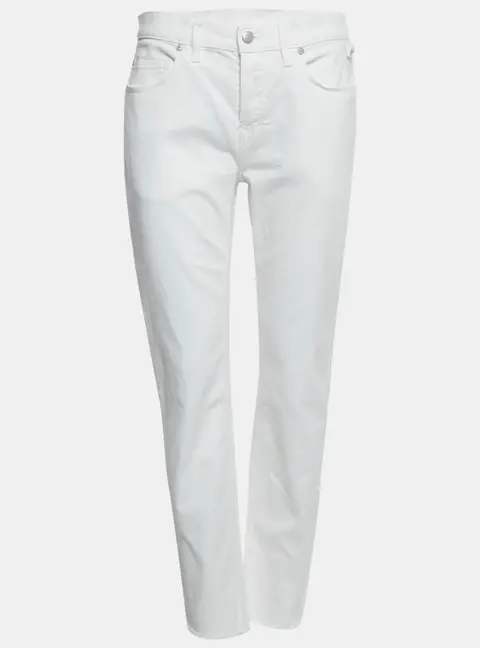 Zadig & Voltaire White Denim David Crop Jeans L Waist 31"