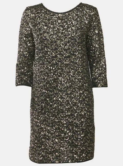 Zadig & Voltaire Black/Metallic Sequin Deluxe Rousse Mini Dress M