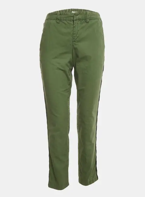 Zadig & Voltaire Olive Green Cotton Side Band Trousers S