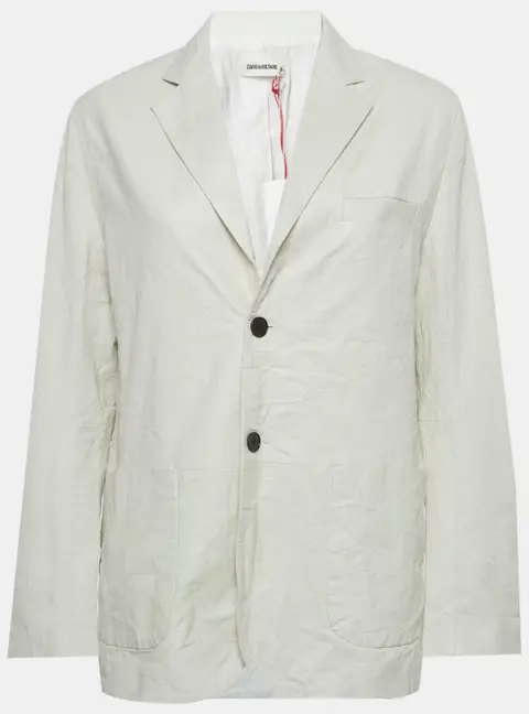Zadig & Voltaire White Leather Single Breasted Blazer S
