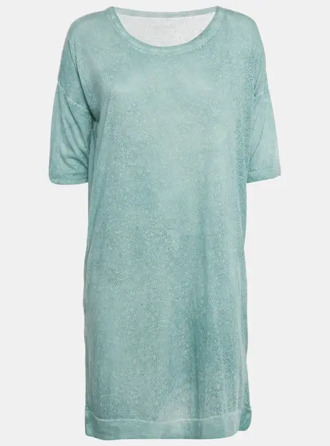 Zadig & Voltaire Mint Green Printed Overdye Mini Dress S