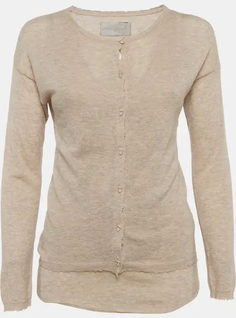 Zadig & Voltaire Beige Rhinestone Embellished Wool Knit Tank Top and Sweater Set XS